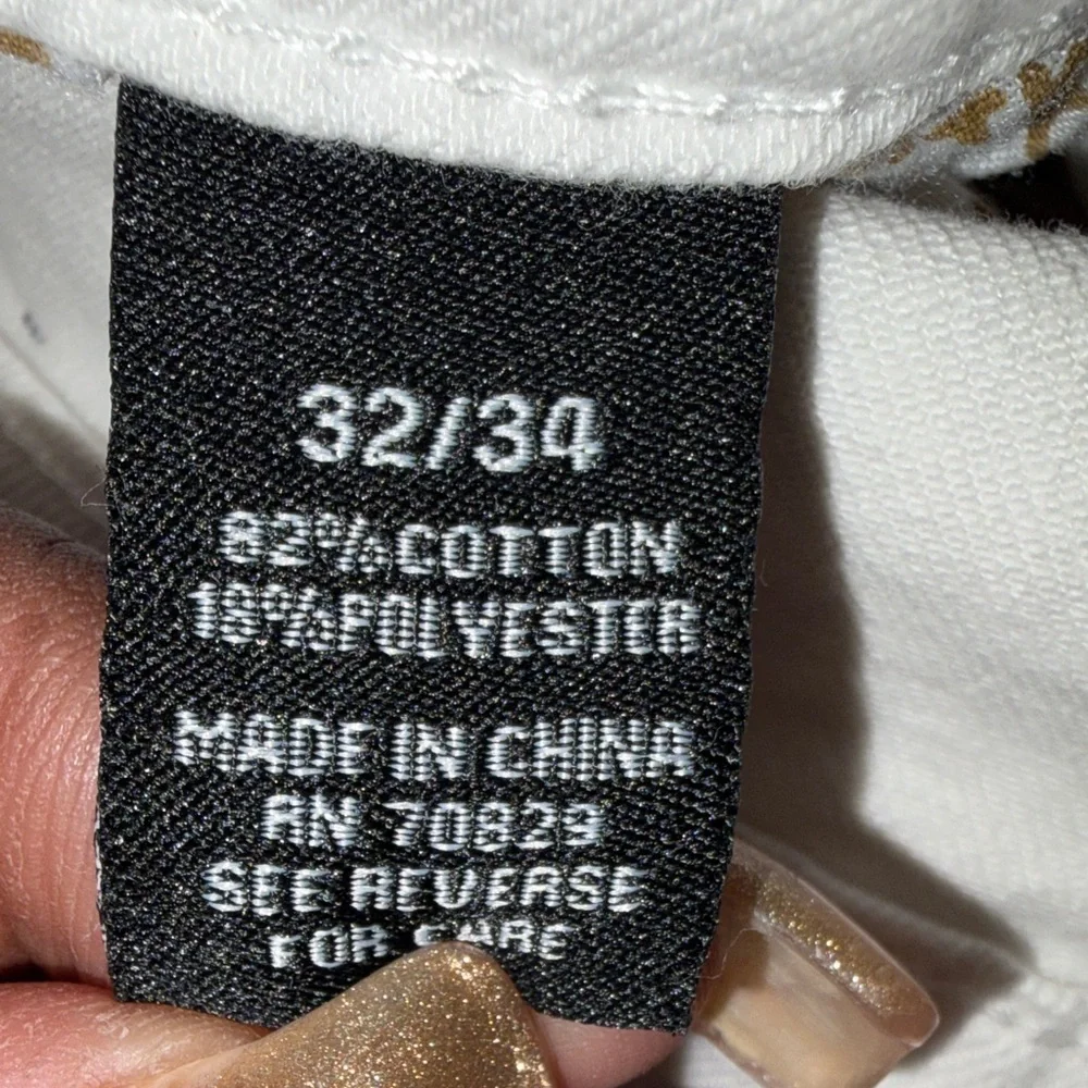 Black Premium Men's White Skinny Flex Jeans Size 32 / 34 #115 🏷️ - Picture 16 of 16
